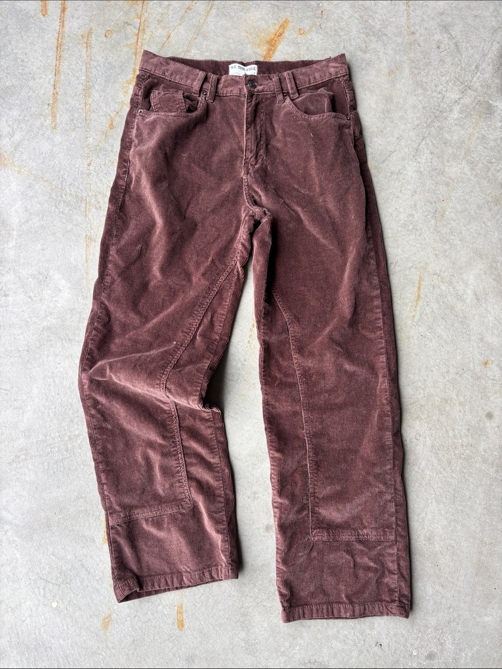 Free People We The Free Brown Corduroy Carpenter Pants Size 29 Boho Indie